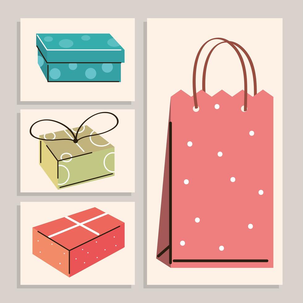 conjunto de bolsas de compras vector