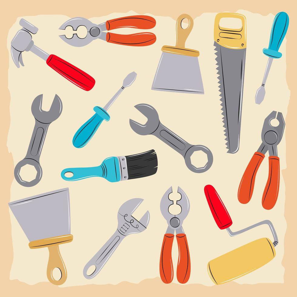 construction and carpentry tools vector