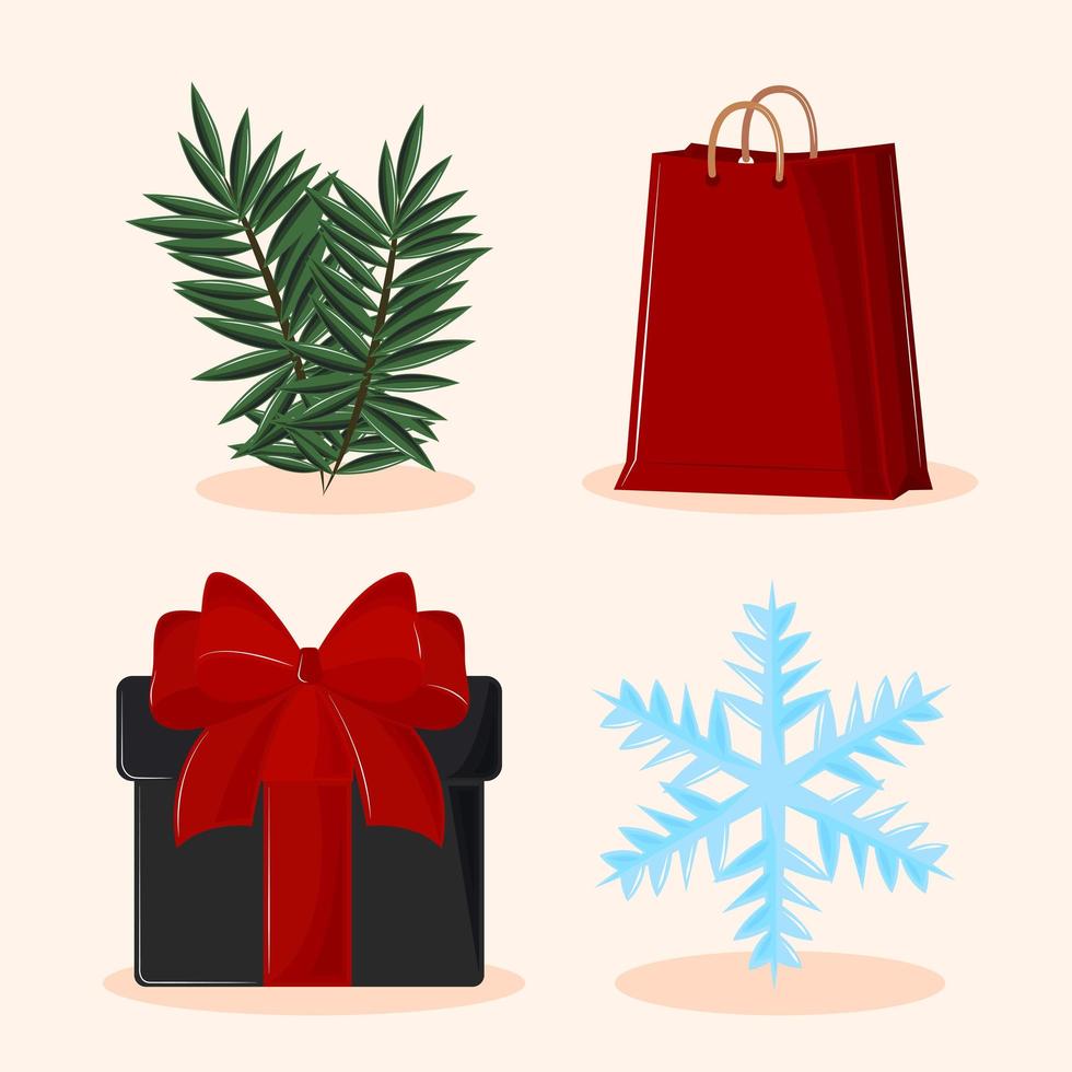christmas sale set vector