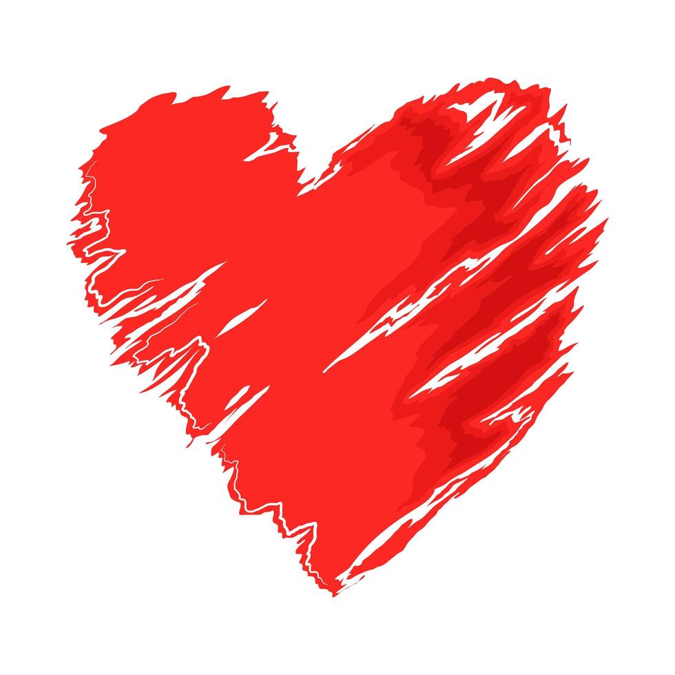 red grunge heart vector