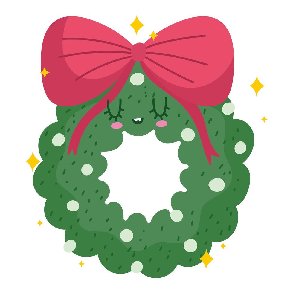 christmas cartoon wreath vector