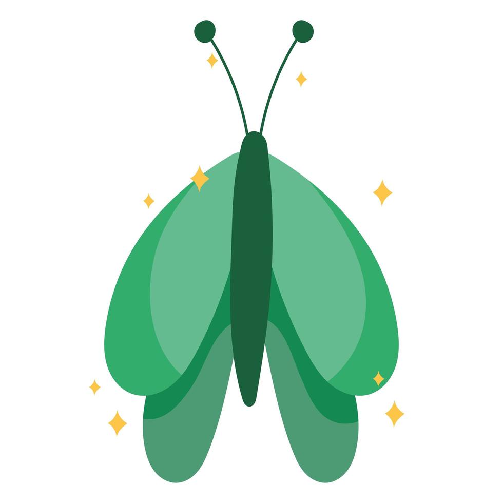 icono de mariposa verde vector