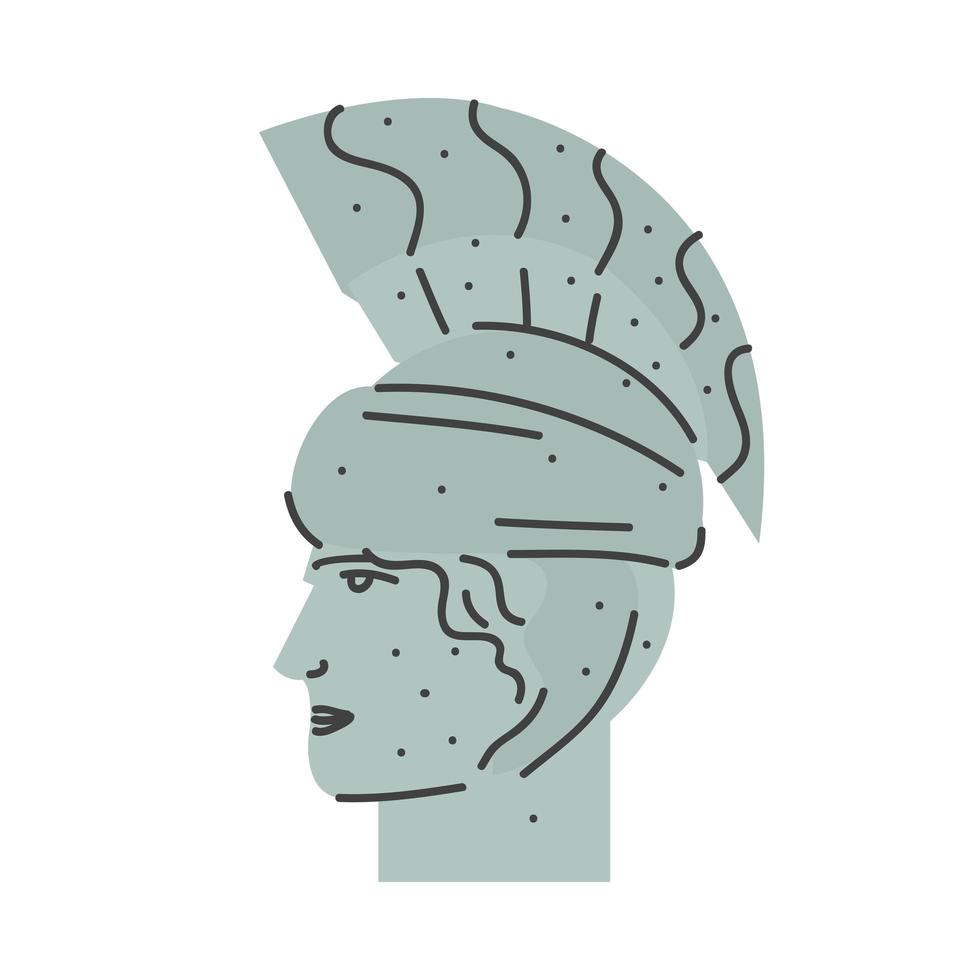 greek gladiator head vector