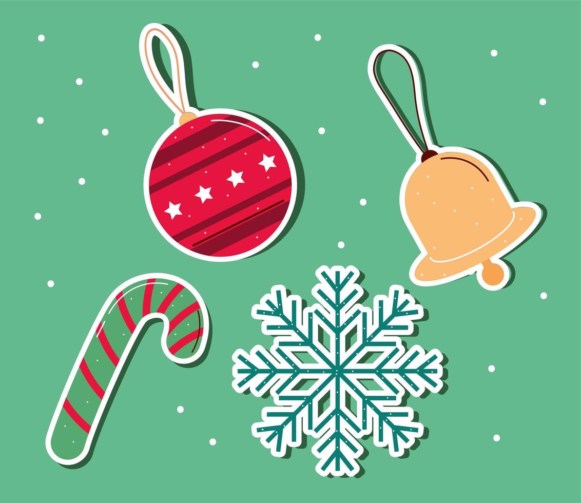 Merry Christmas icon collection vector