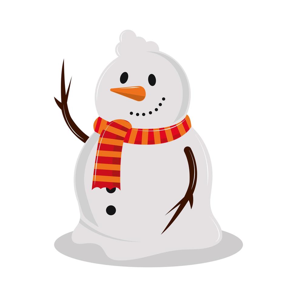 snowman with scarf vector