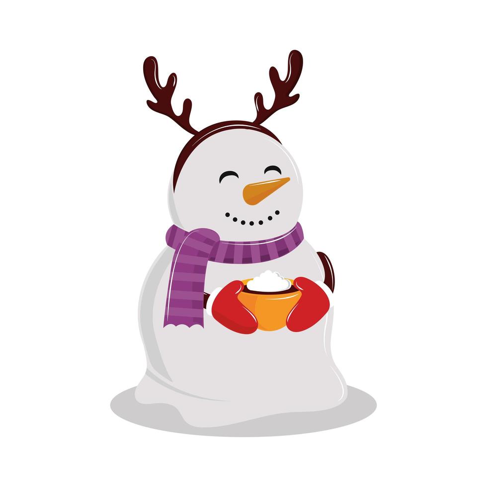 snowman with chocolate vector