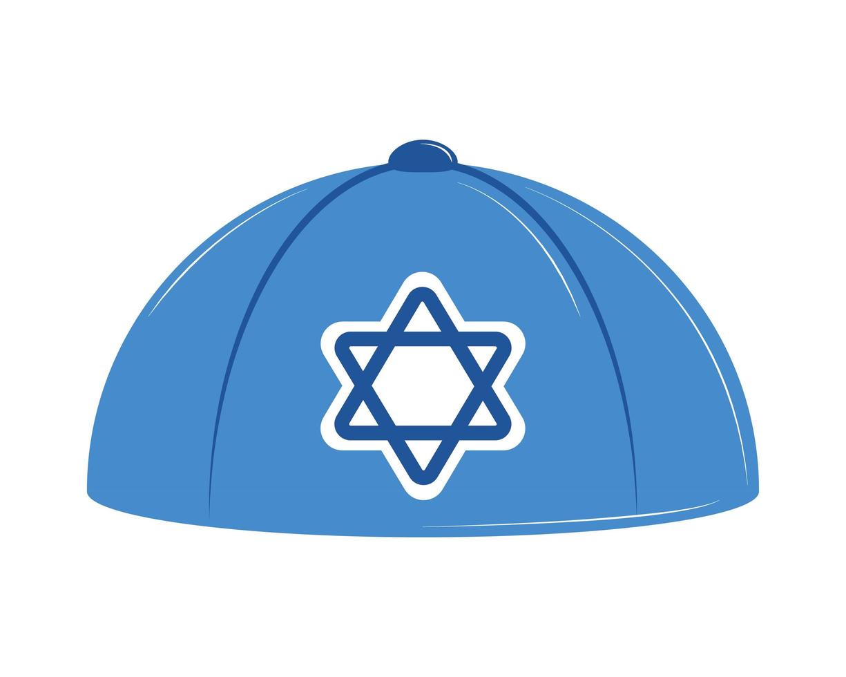 jewish kippah with star vector