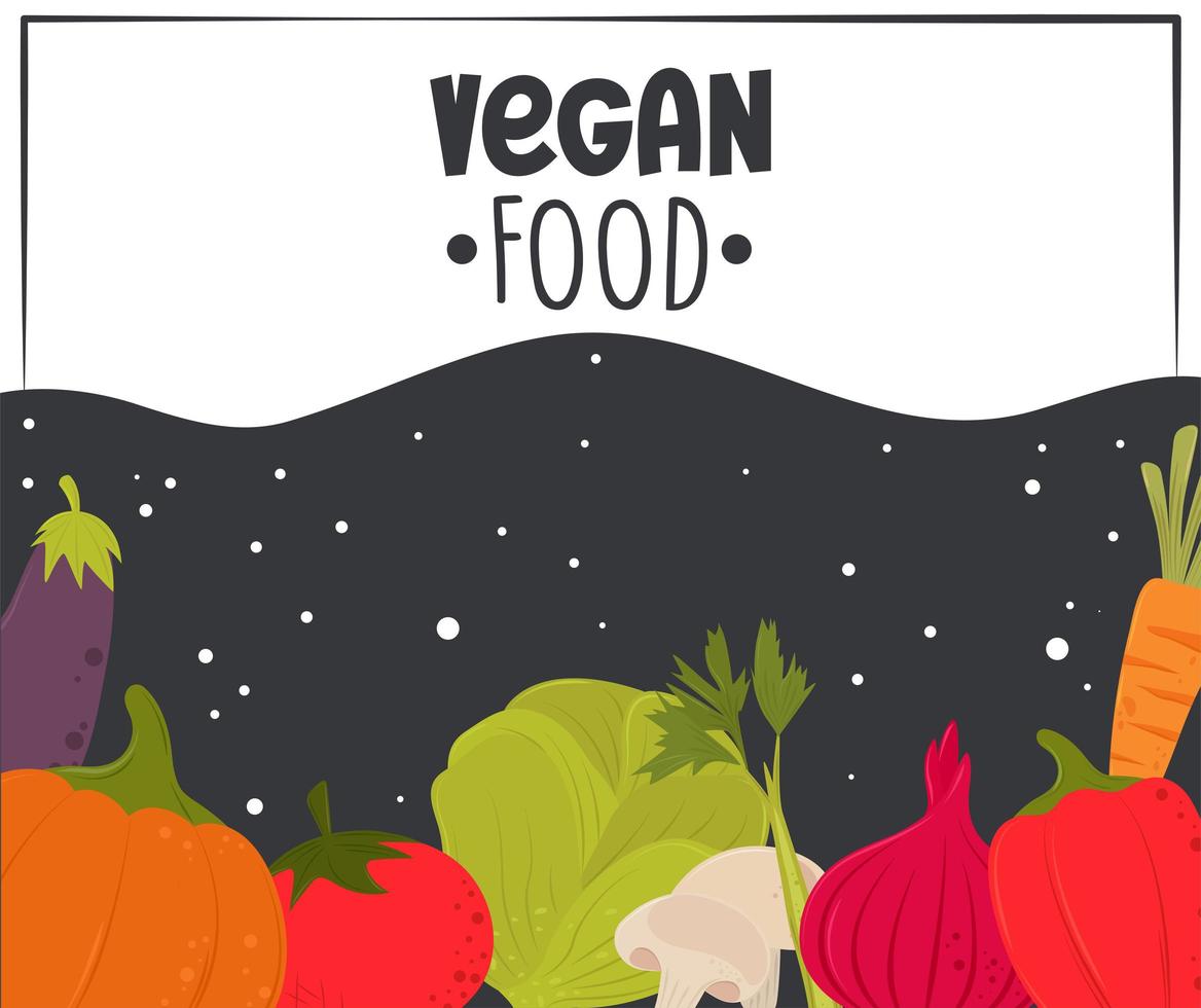 vegan food vegetables vector