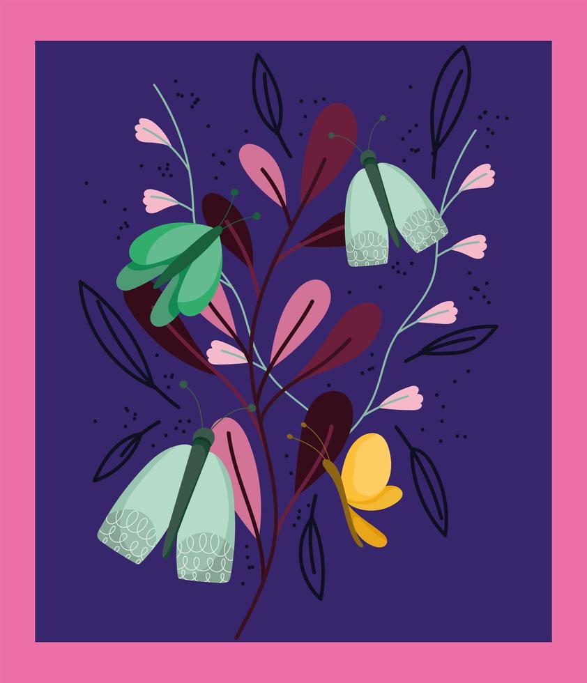 butterflies in branches vector