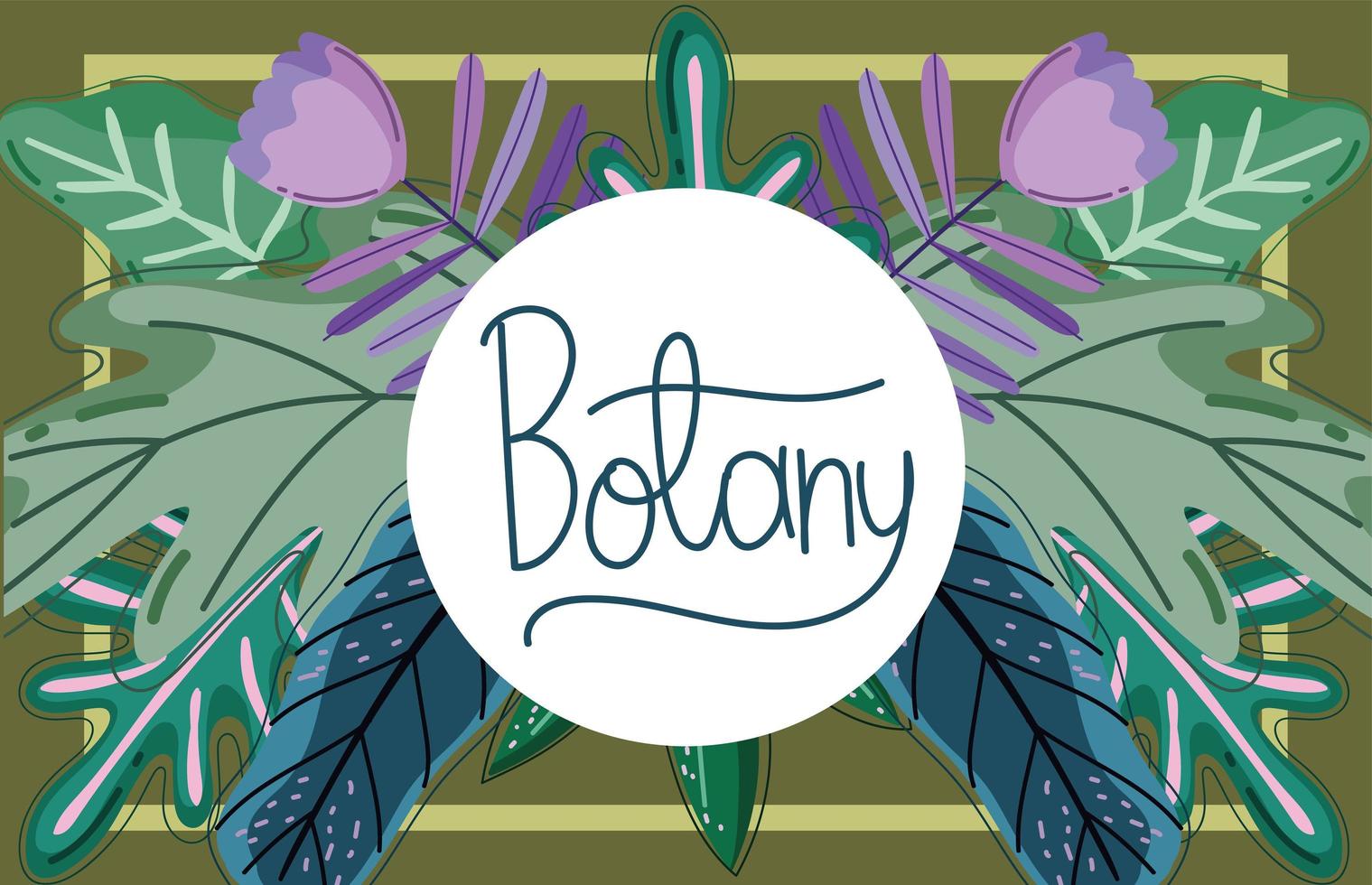 botany nature label vector