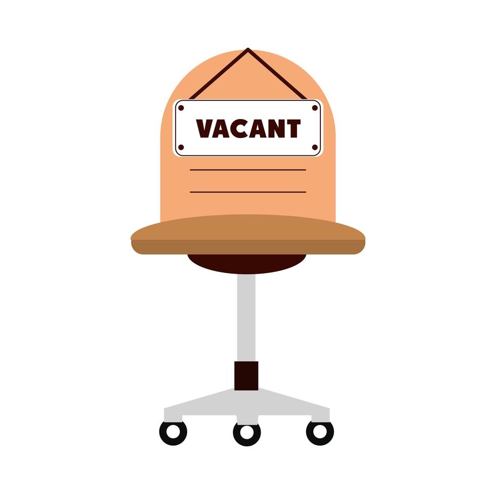 vacant sign on chair vector