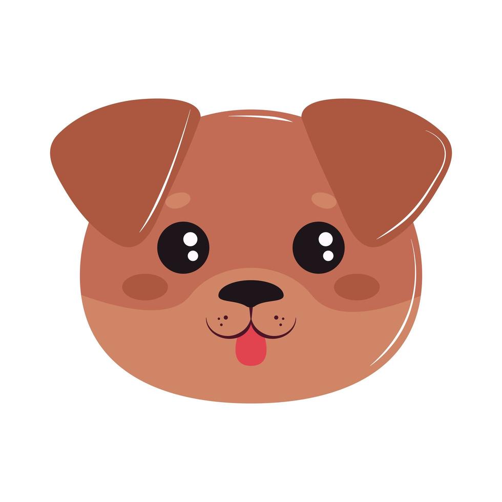 cara de perro kawaii vector