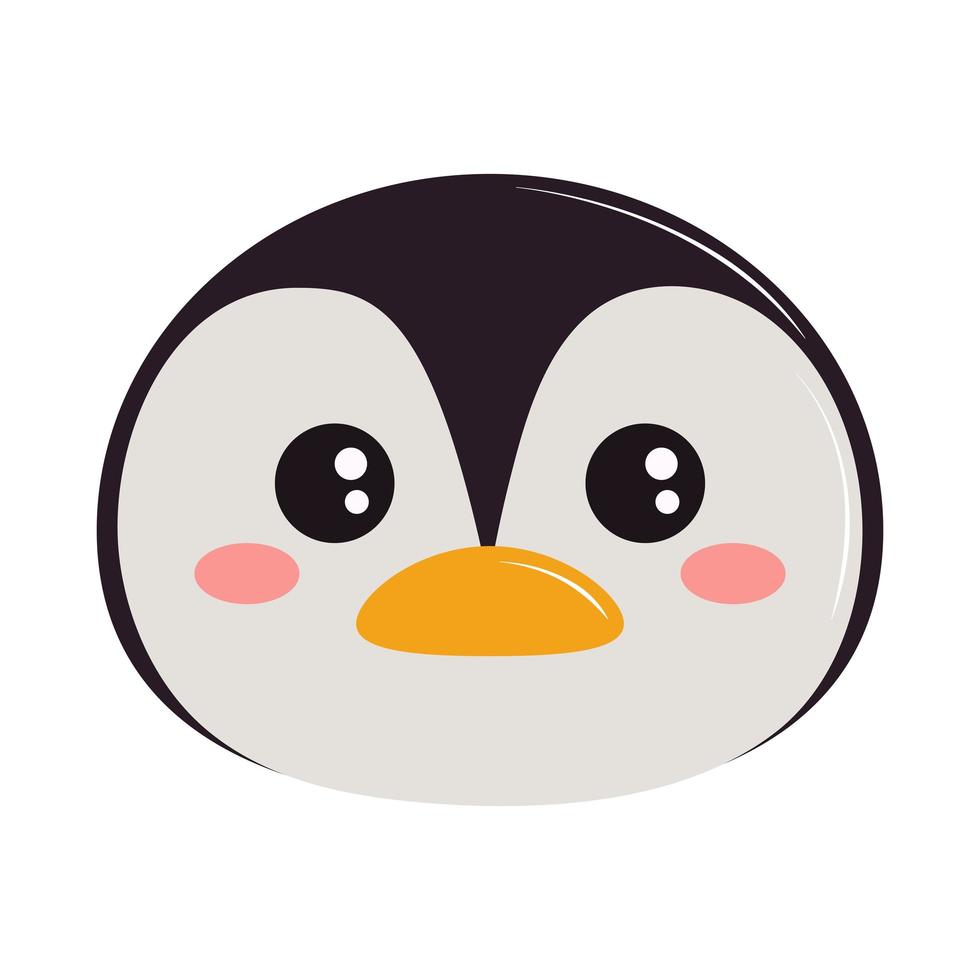 penguin kawaii face vector