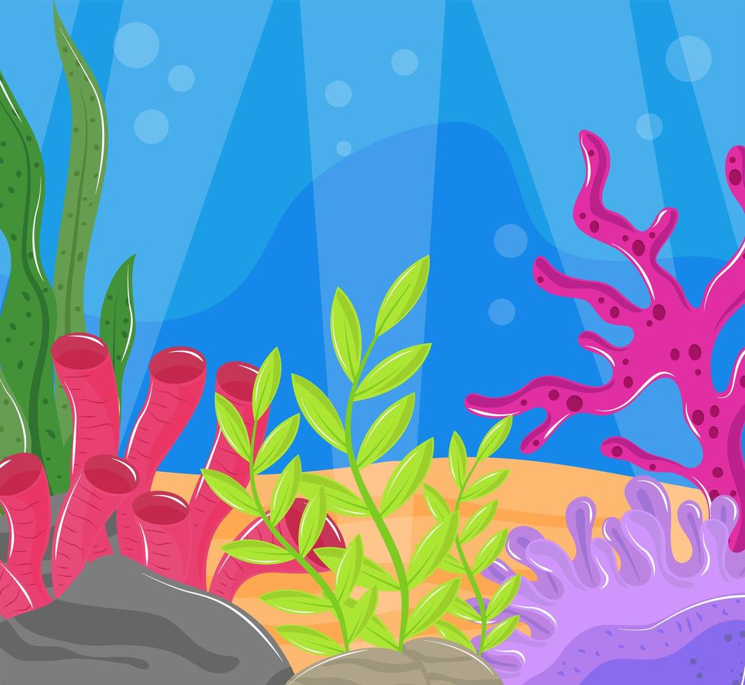 underwater world plants vector