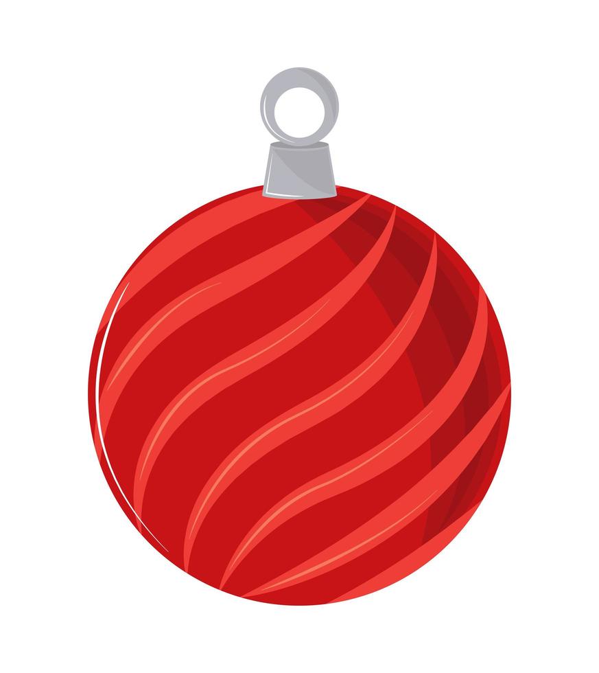 christmas striped ball vector