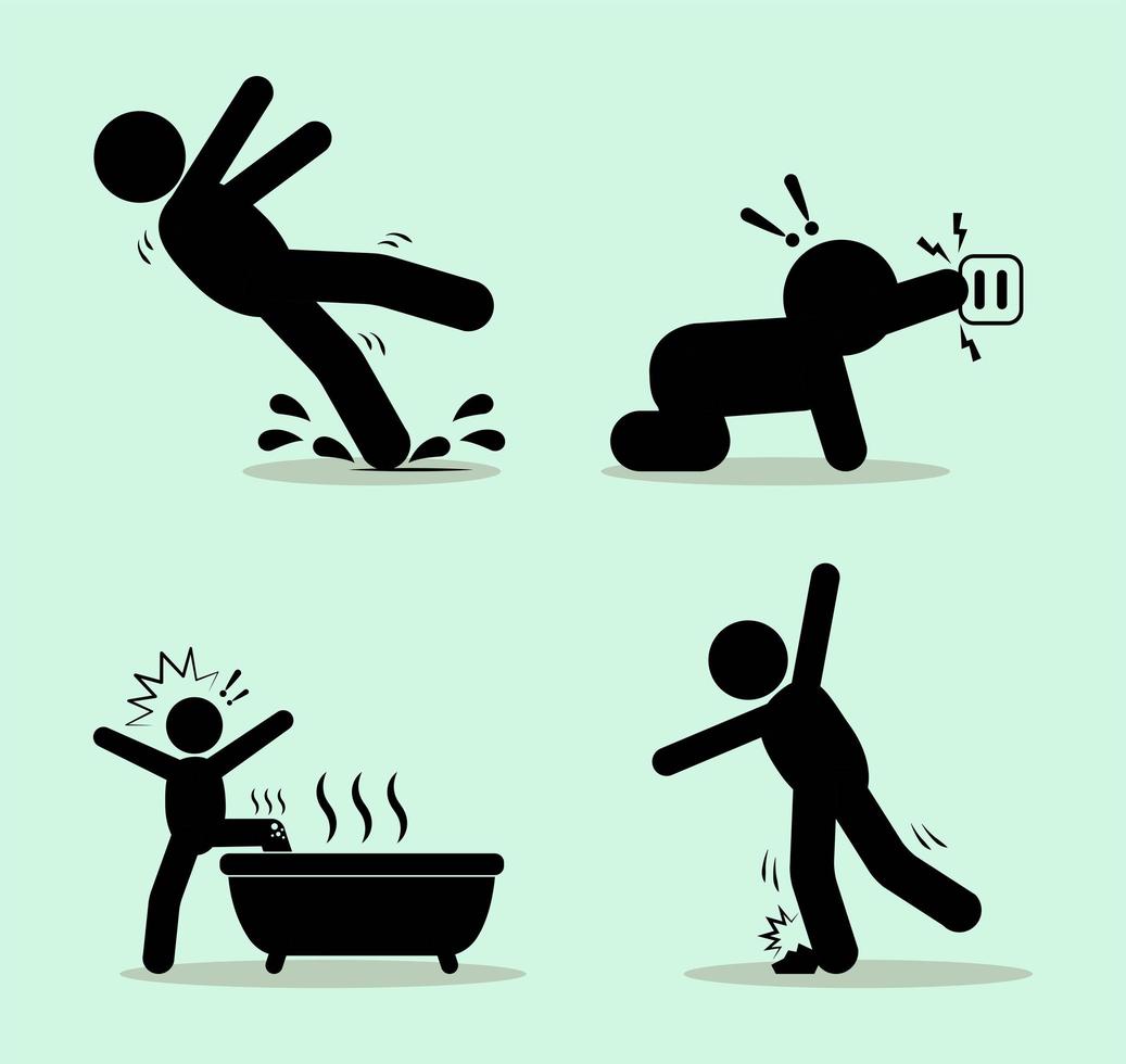 potential accidents icons vector