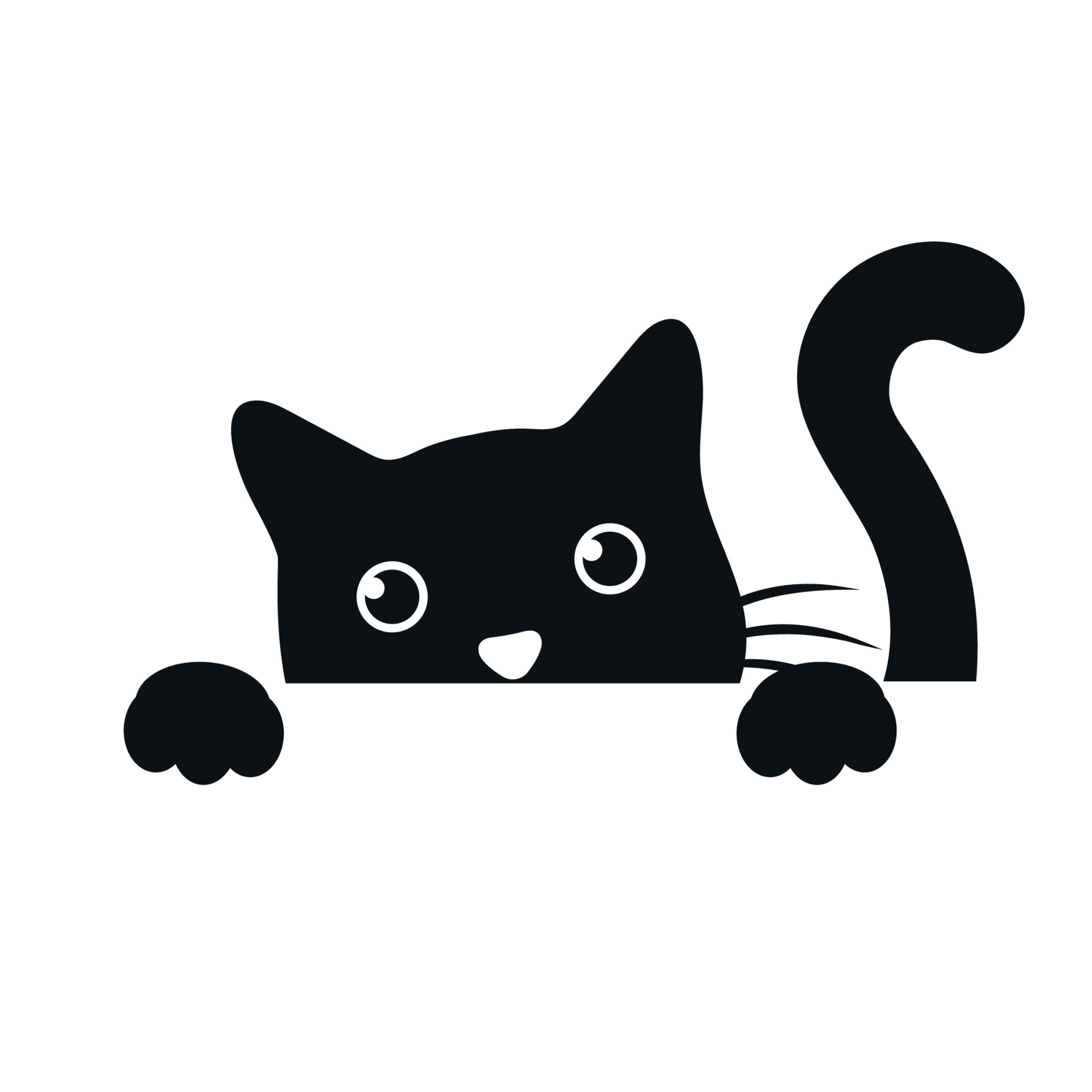 Illustration of a cute black cat peeking out from table 6099880 Vector Art  at Vecteezy
