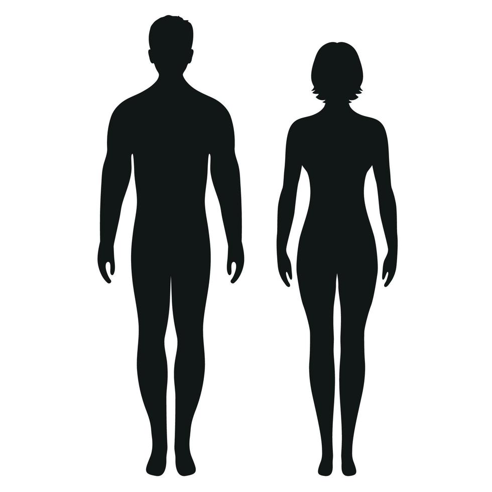 Silhouette of a man and a woman on a white background vector