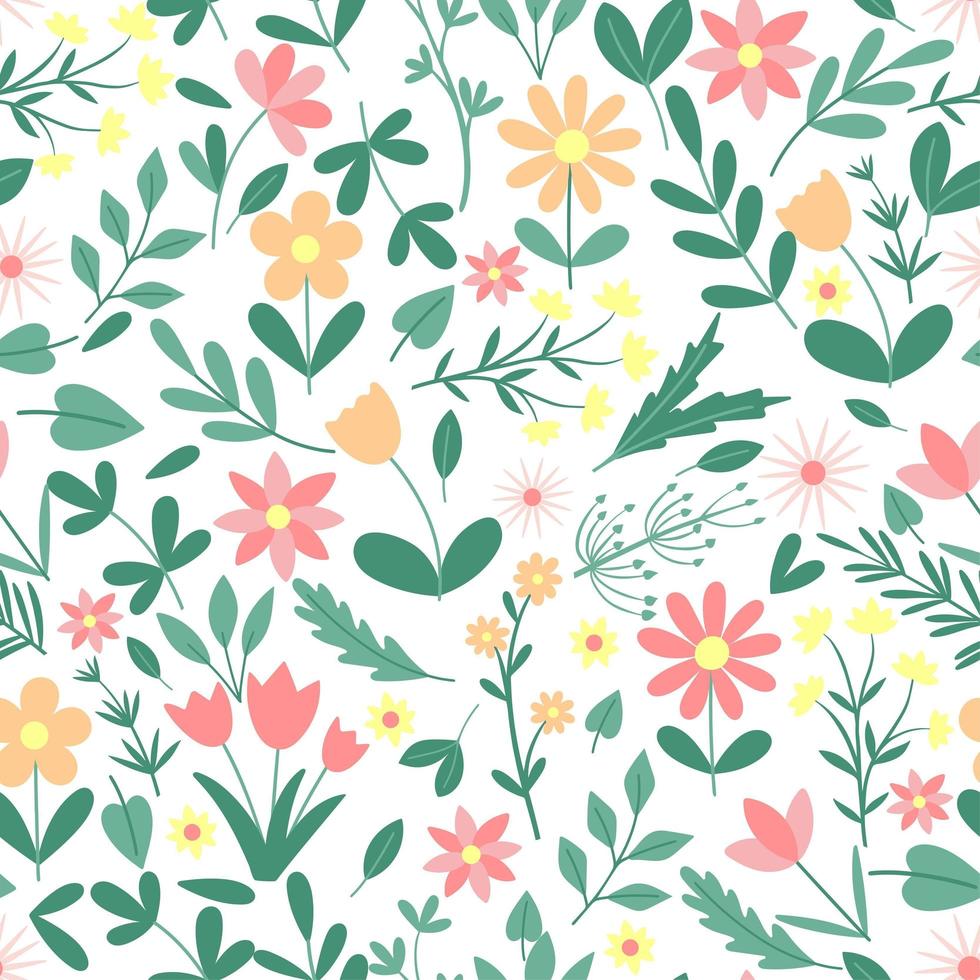 Spring floral seamless pattern vector