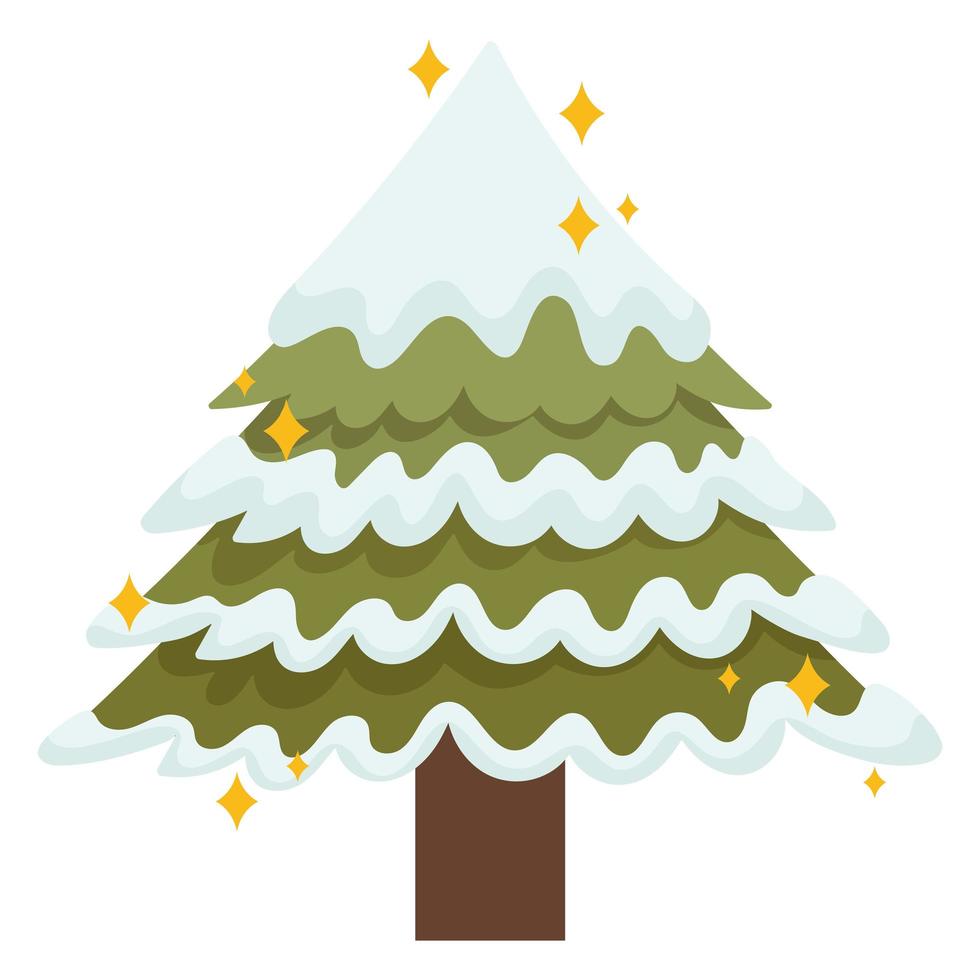 arbol de navidad con nieve vector