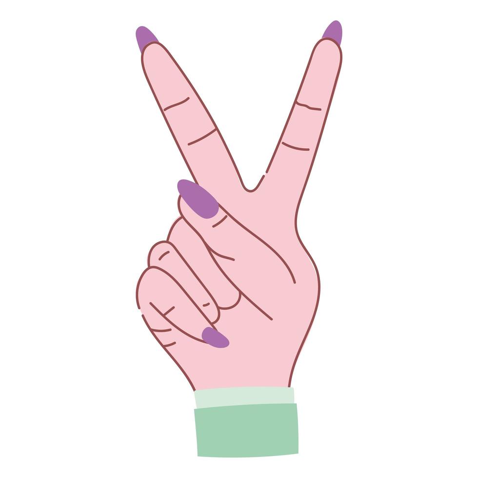 hand peace and love vector