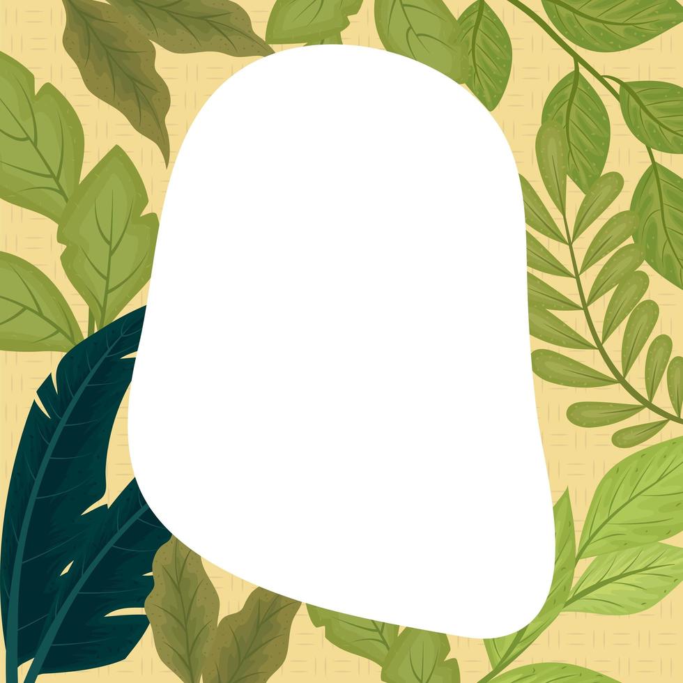 blank banner over leaves vector