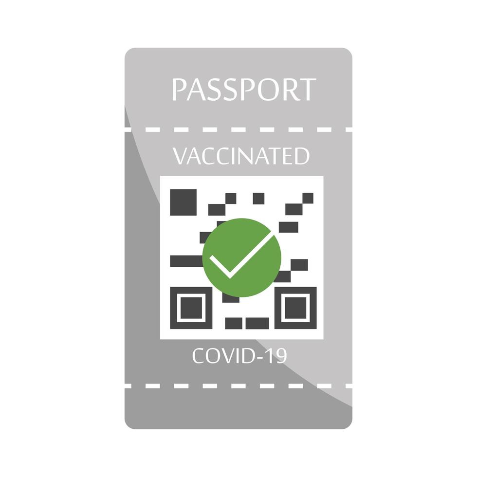 passport covid 19 vaccinated vector