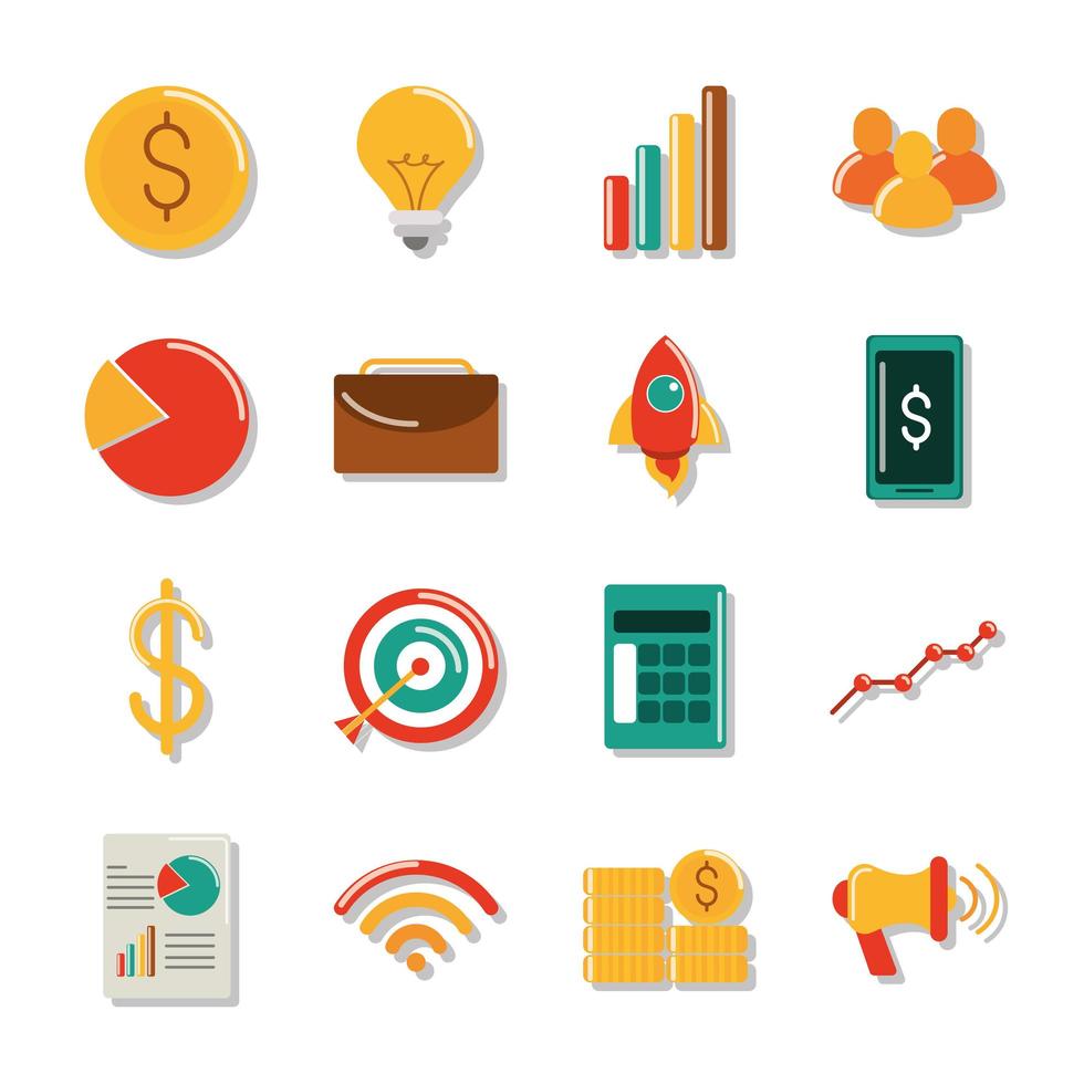 icons business financial vector