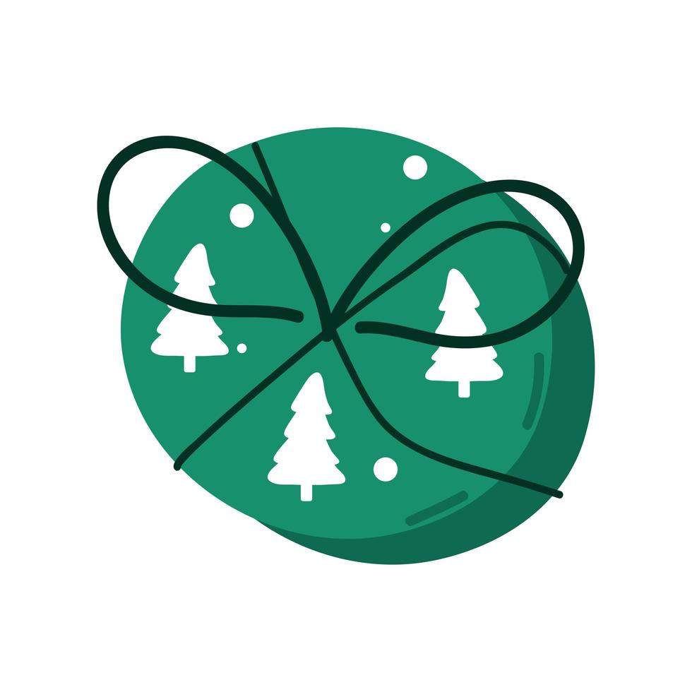 christmas green gift vector