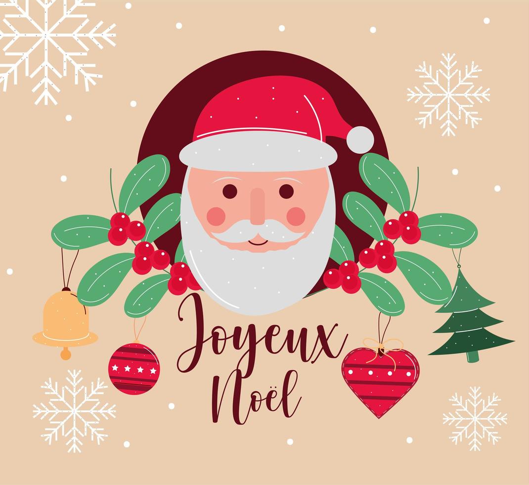 joyeux noel santa card vector