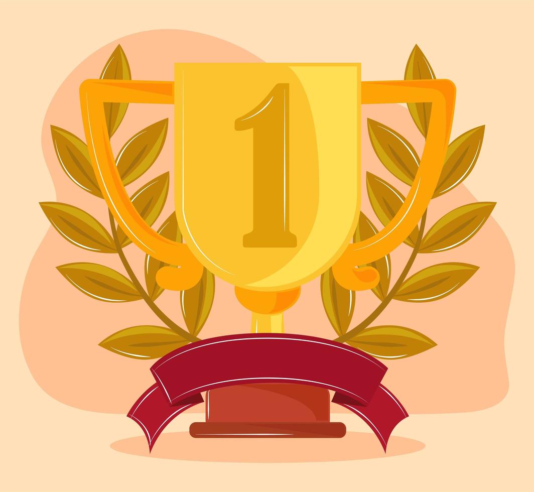 trophy number one vector