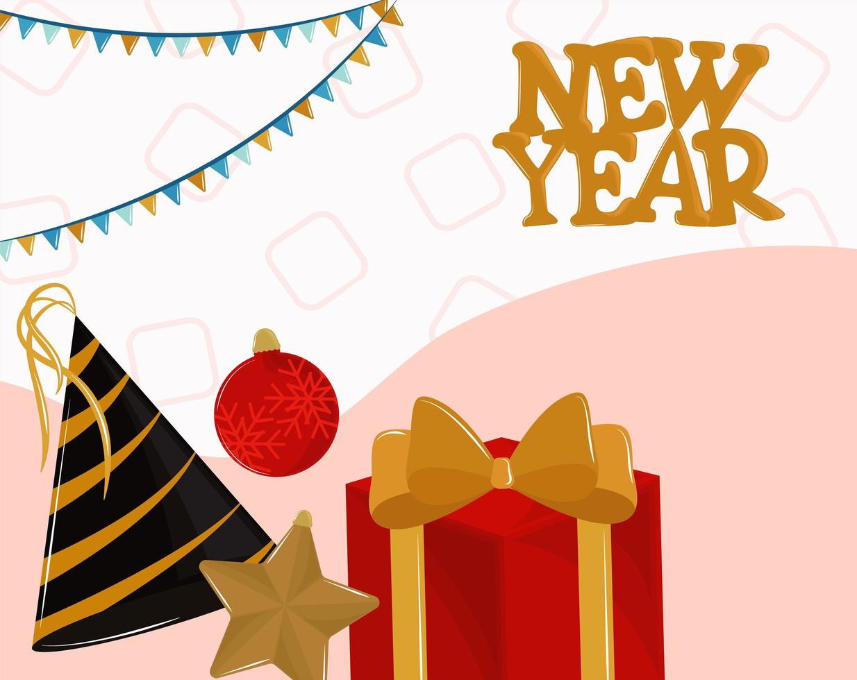 happy new year festive vector