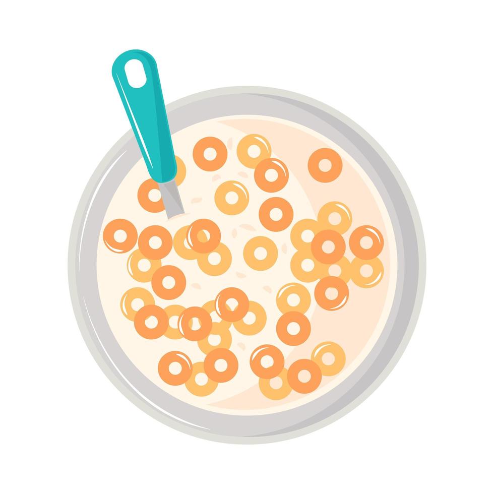 breakfast cereal and spoon vector