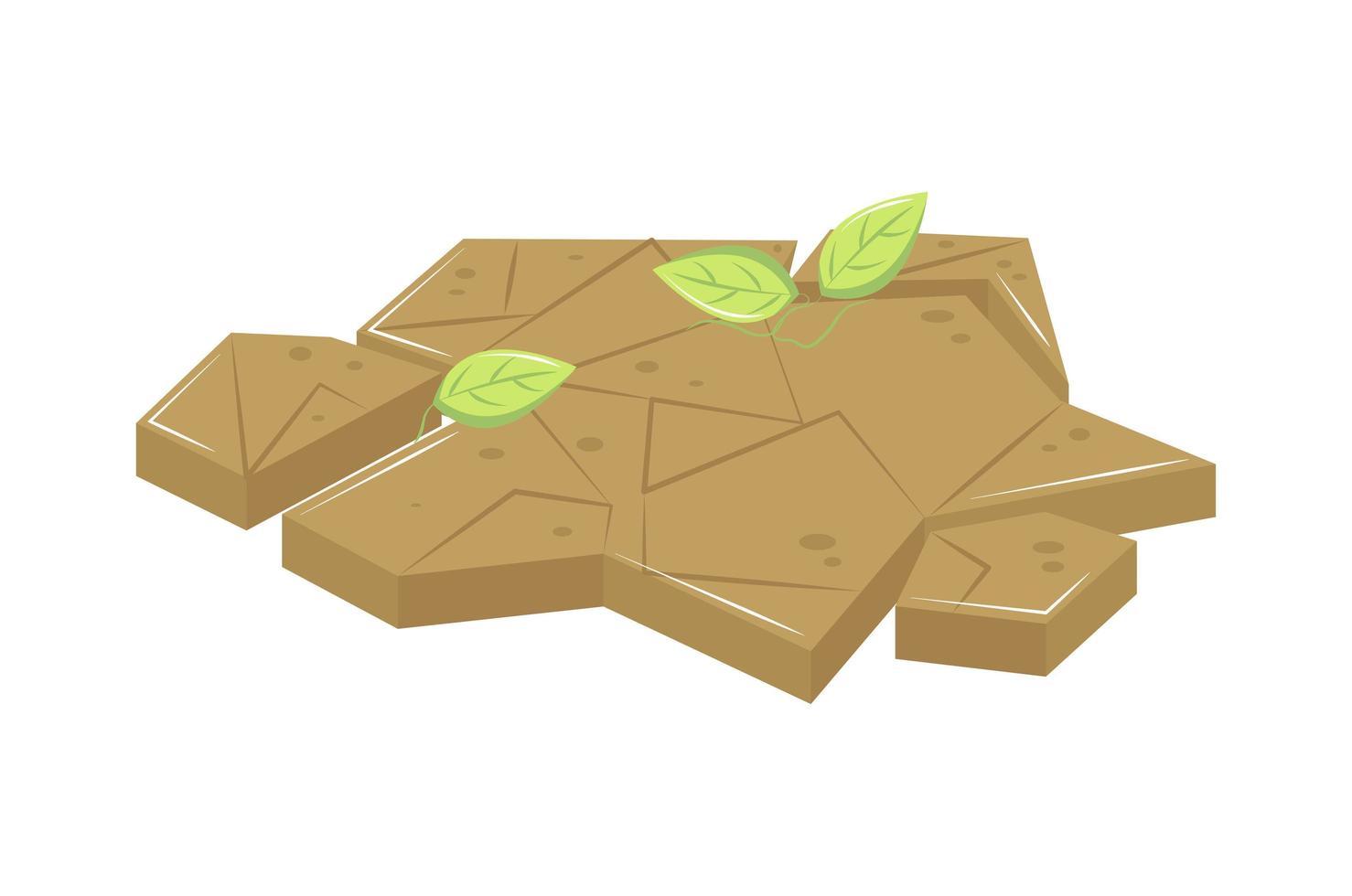 arid land with leaves vector