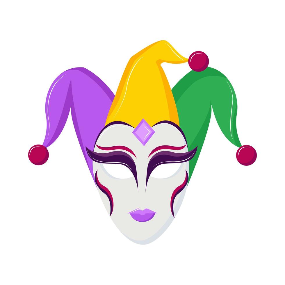 máscara de arlequín mardi gras vector