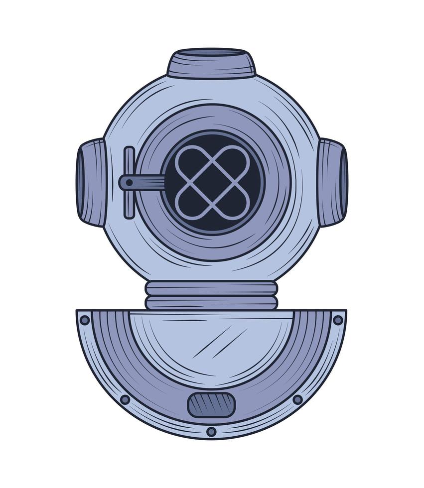diving helmet nautical vector