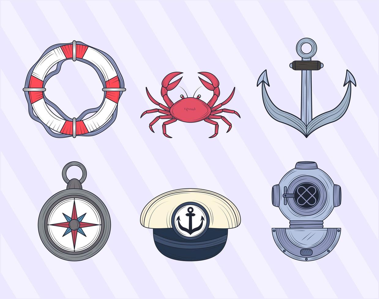 nautical maritime icons vector