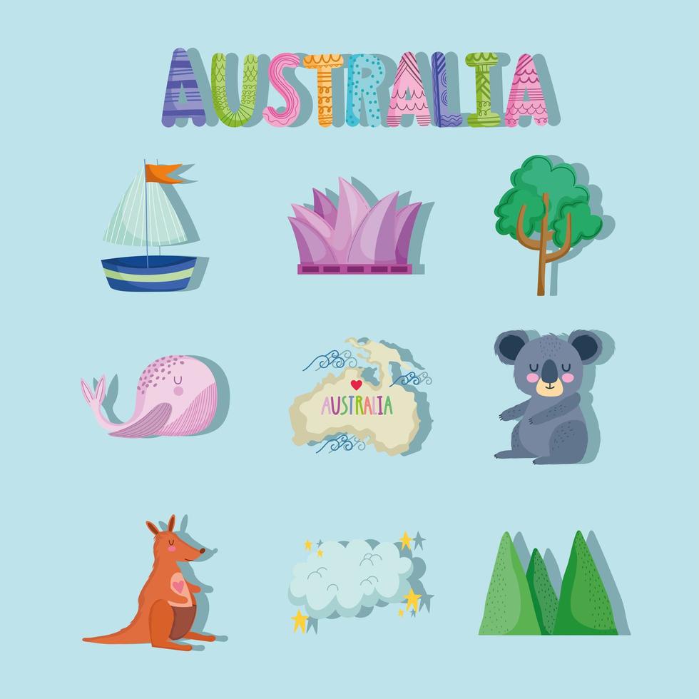 set of australia vector