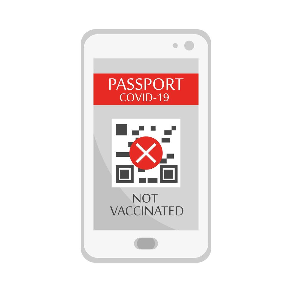 passport covid 19 not vaccinated vector
