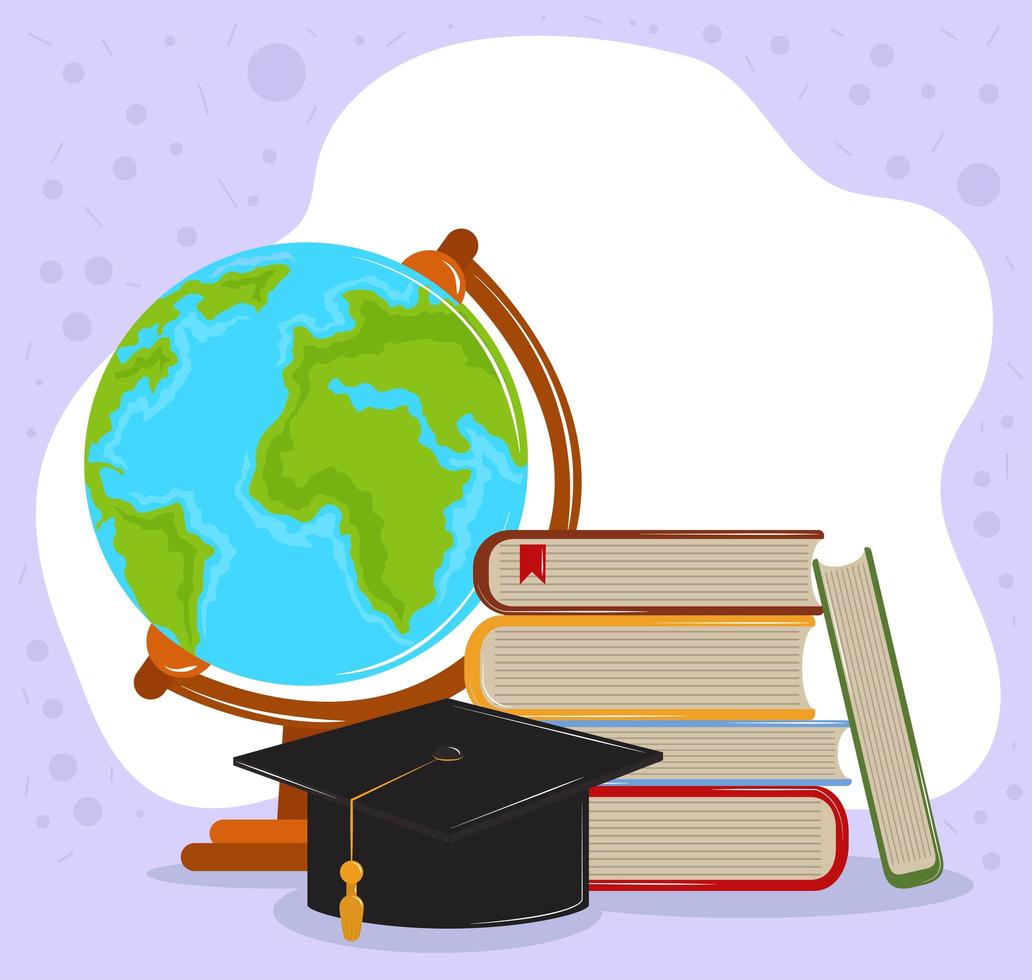 school map and books vector