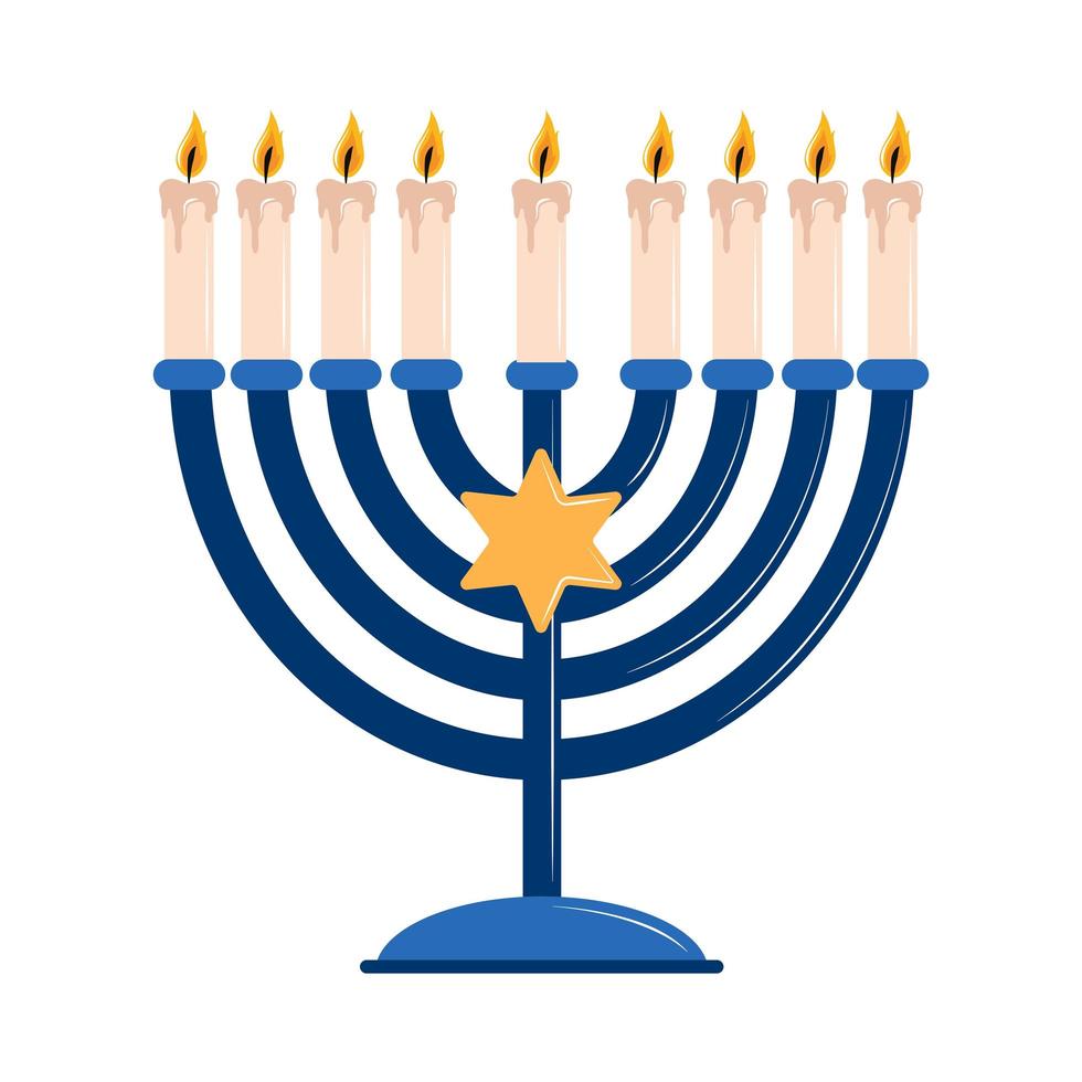 hanukkah menorah with star vector