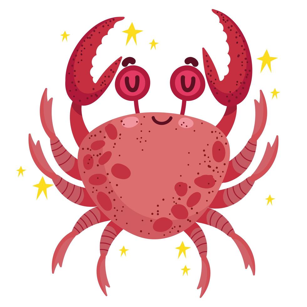 crab undersea life vector