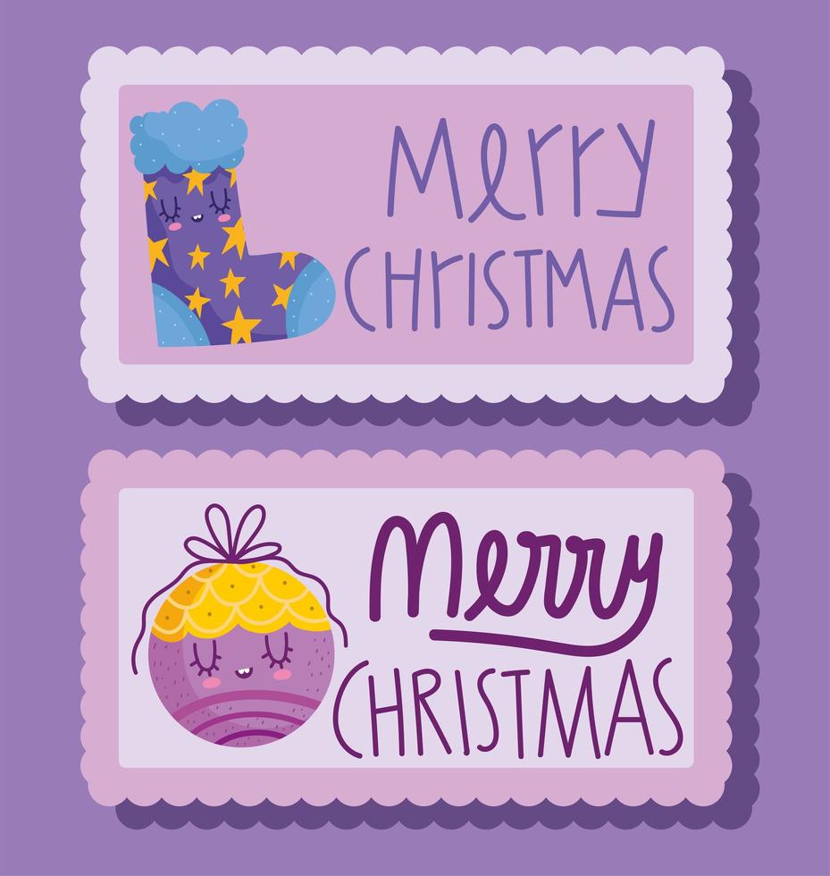 merry christmas cards vector