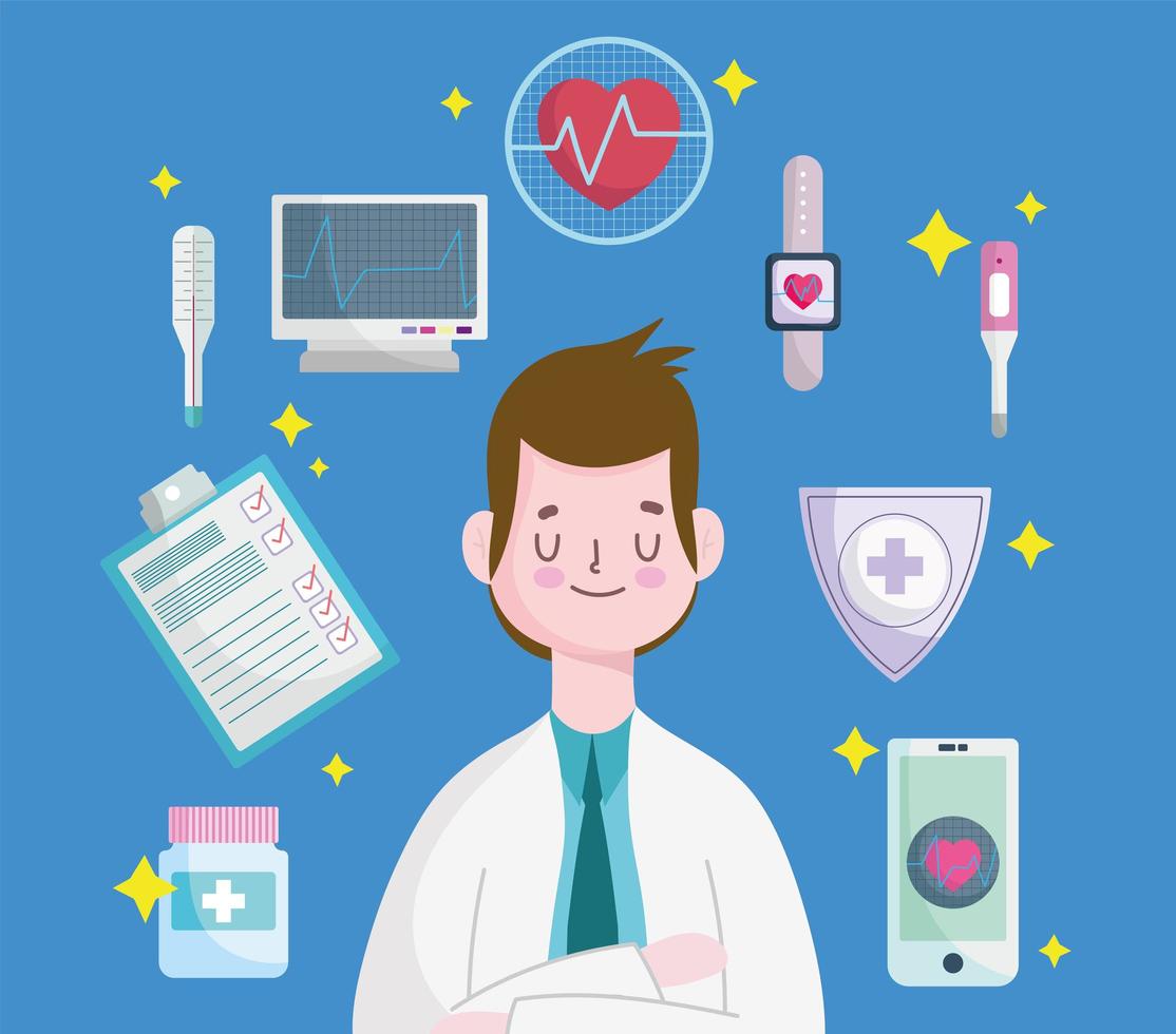 doctor medical monitor vector