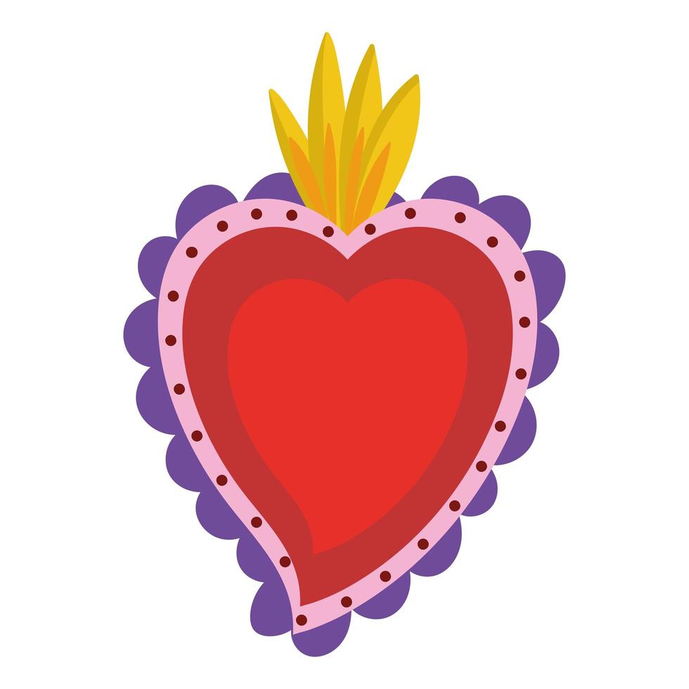 heart romantic ornament vector