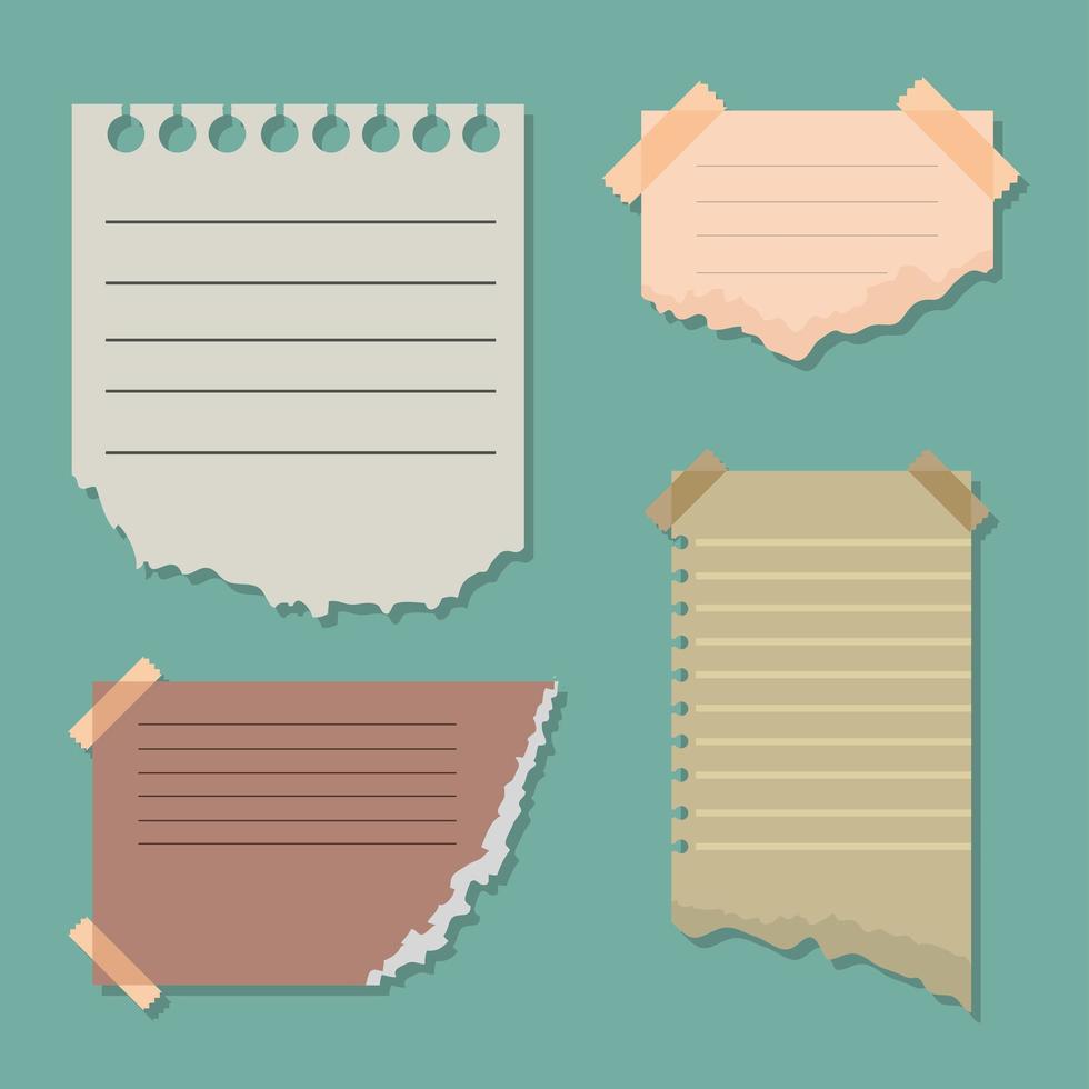 iconos de papel rasgado vector