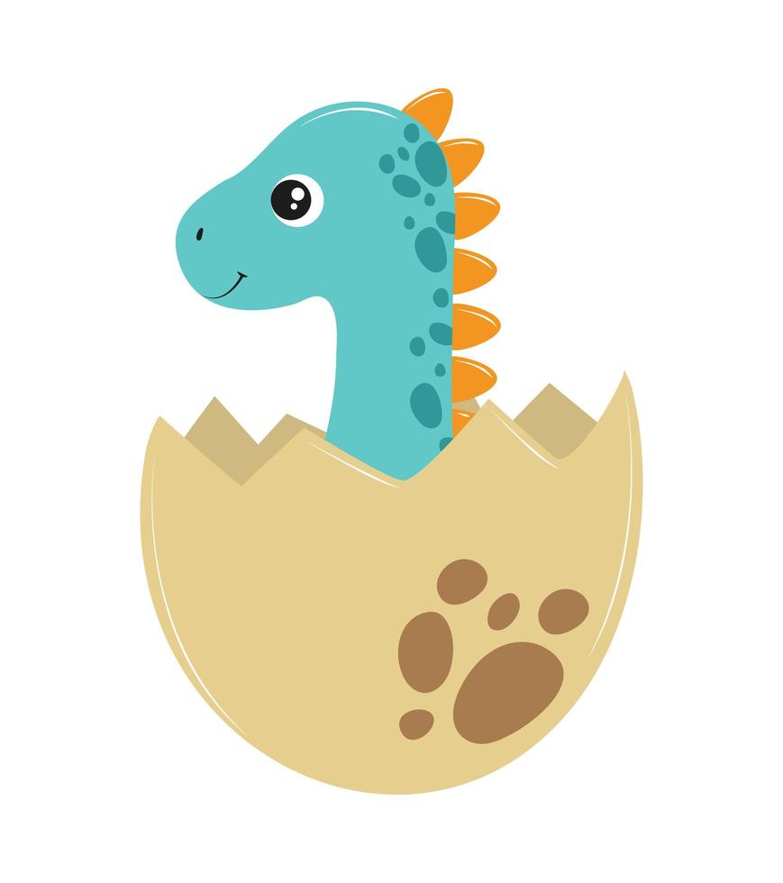 dinosaur in egg shell vector