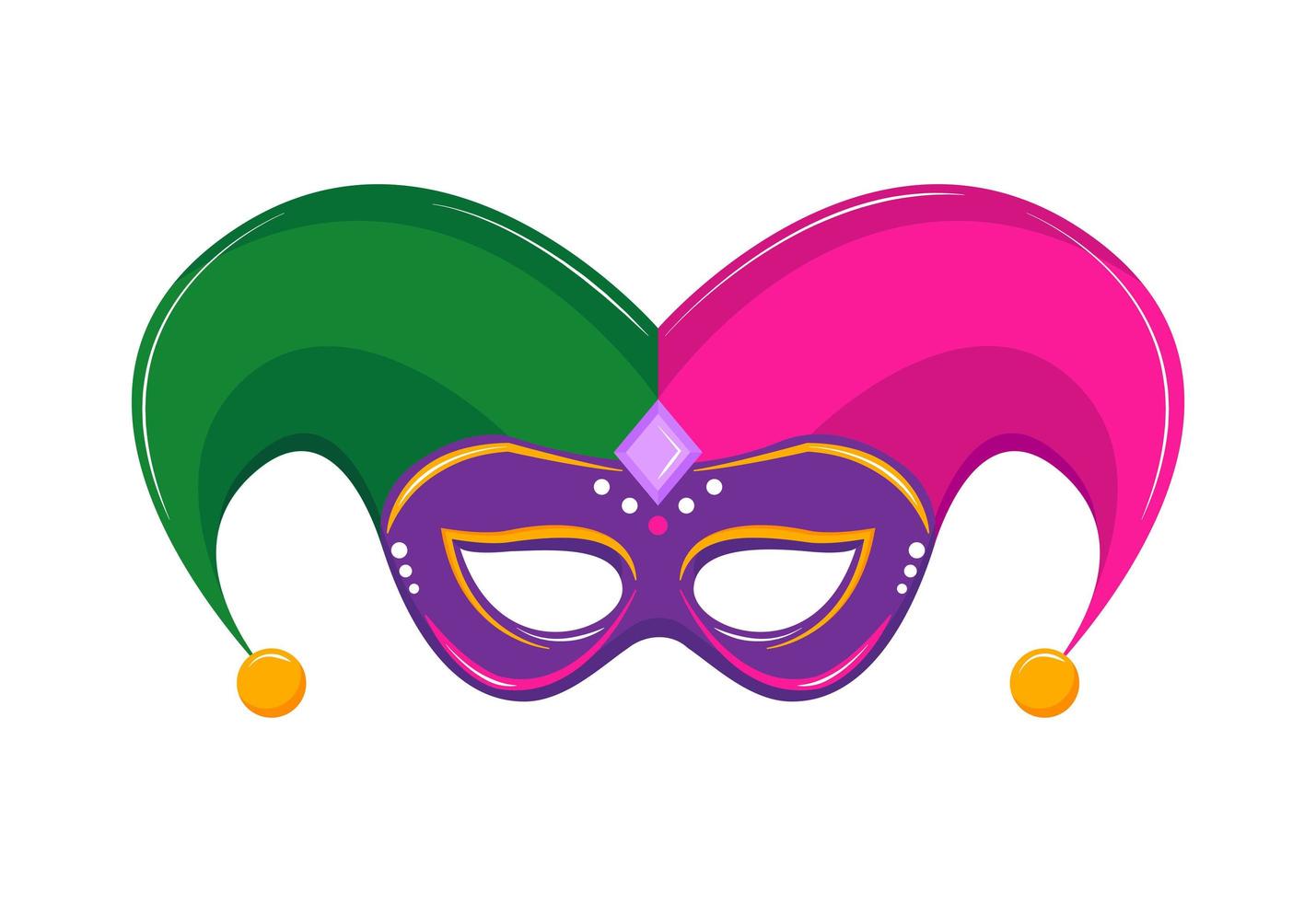 Mardi Gras mask hat vector