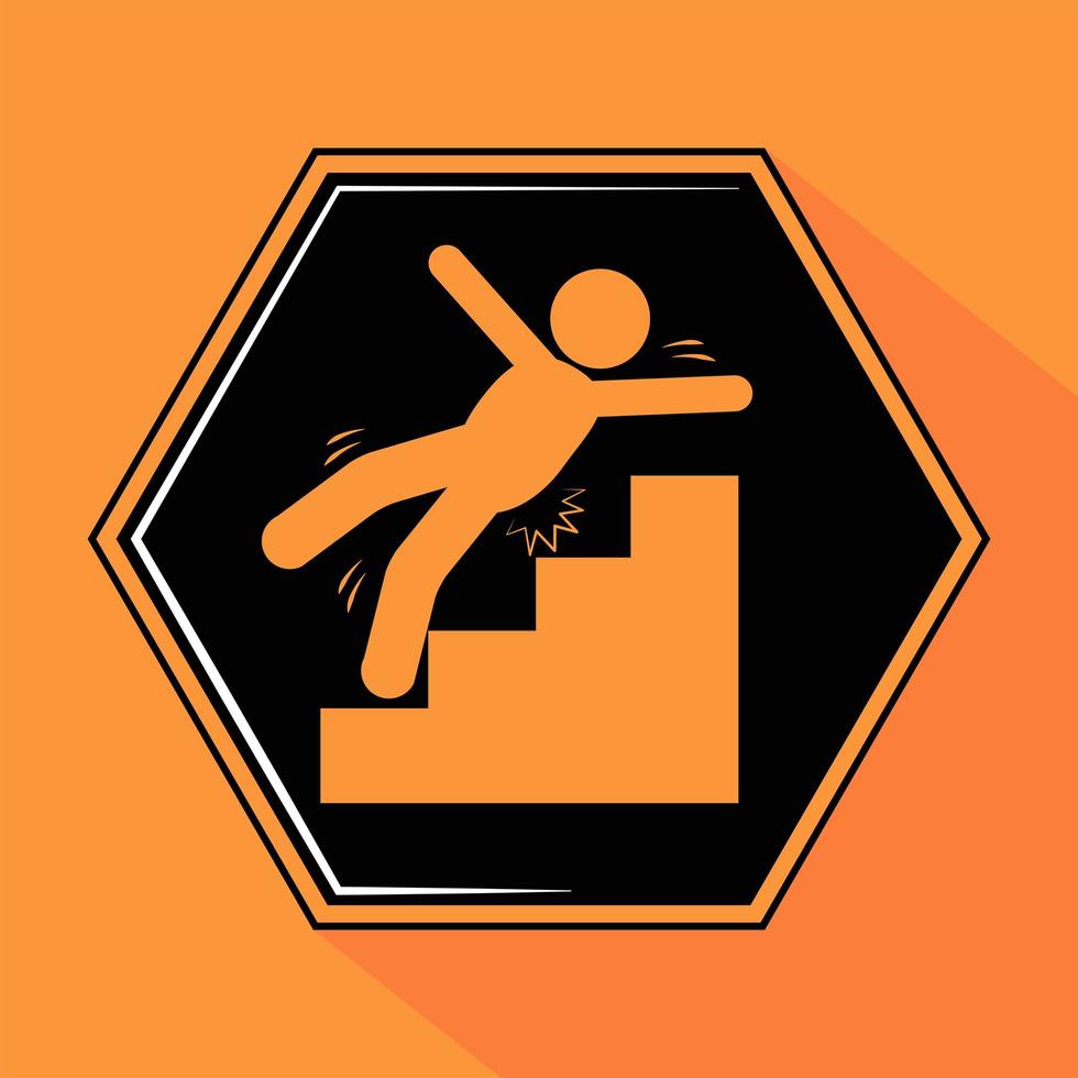 accident fall from the staircase vector