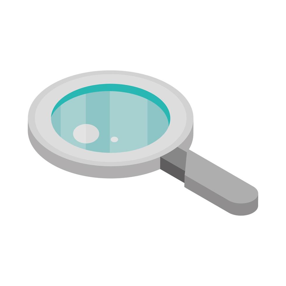 isometric magnifying glass vector